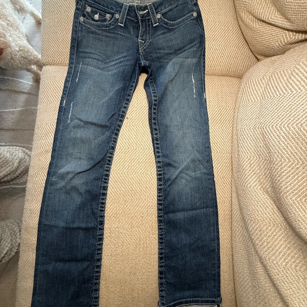 Set of 2: True Religion Denim Jeans with Rhinestones & Lucky Brand Jeans 26/25